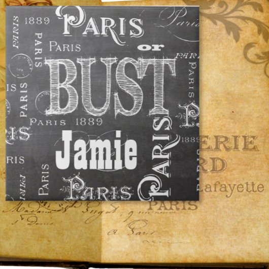 Typografie-kalligrafie Parijs Frankrijk Eiffel Tow Tegeltje