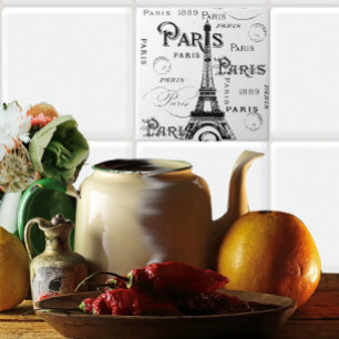 Typografie-kalligrafie Parijs Frankrijk Eiffel Tow Tegeltje