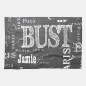 Typografie-kalligrafie Parijs Frankrijk Eiffel Tow Theedoek (Horizontaal)