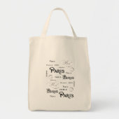 Typografie-kalligrafie Parijs Frankrijk Eiffel Tow Tote Bag (Voorkant)