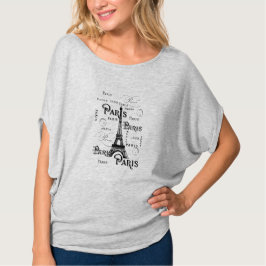 Typografie-kalligrafie Parijs Frankrijk Eiffel Tow Tri-Blend Shirt