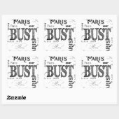 Typografie-kalligrafie Parijs Frankrijk Eiffel Tow Vierkante Sticker (Vel)