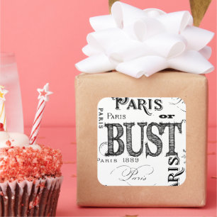 Typografie-kalligrafie Parijs Frankrijk Eiffel Tow Vierkante Sticker