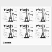 Typografie-kalligrafie Parijs Frankrijk Eiffel Tow Vierkante Sticker (Vel)