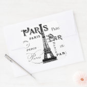 Typografie-kalligrafie Parijs Frankrijk Eiffel Tow Vierkante Sticker (Envelop)
