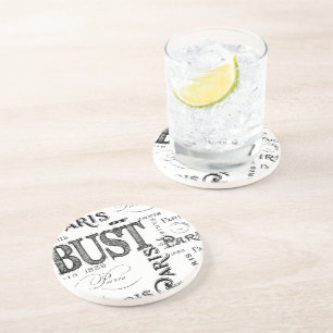 Typografie-kalligrafie Parijs Frankrijk Eiffel Tow Zandsteen Onderzetter