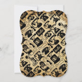 Typografie Kalligrafie Parijs Frankrijk Eiffeltore Kaart (Achterkant)