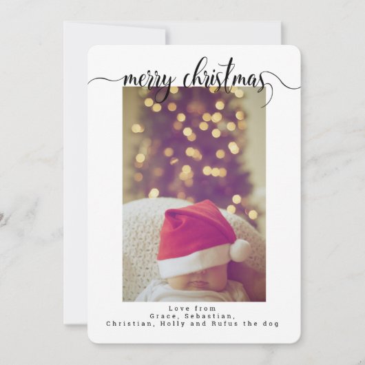 Typografie Kerst Foto Persoonlijke Kaart (Voorkant)