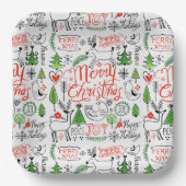 Typografie kerst papieren bordje (Voorkant)