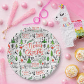 Typografie kerst papieren bordje (Feest)