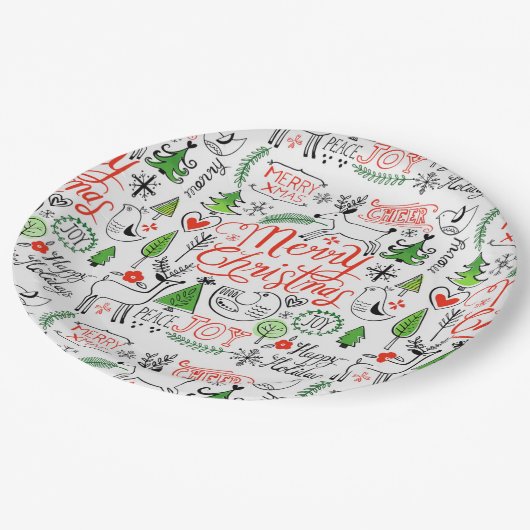 Typografie kerst papieren bordje (Gekanteld)