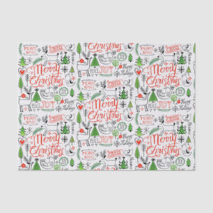 Typografie kerst tissuepapier