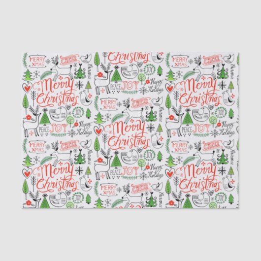 Typografie kerst tissuepapier (Voorkant)