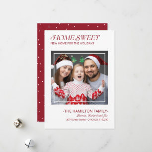 Typografie Kerst verhuisbericht foto Feestdagenkaart