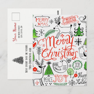 Typografie-kerstBriefkaart Briefkaart