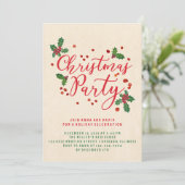 Typografie-kerstfeestelijke uitnodiging (Staand voorkant)
