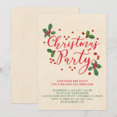 Typografie-kerstfeestelijke uitnodiging (Voorkant / Achterkant)