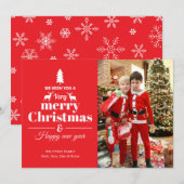 Typografie-kerstfotokaart Feestdagenkaart (Voorkant / Achterkant)