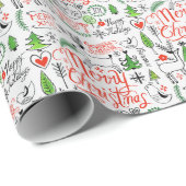 Typografie-kersttissue paper cadeaupapier (Rol Hoek)