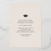 typografie Klasse van 2025 Foto Afstuderen Folie Uitnodiging (Achterkant)