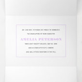 Typografie Klasse van 2025 foto collage lavendel Drieluik Aankondiging (Binnenkant midden)