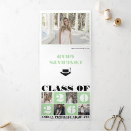 Typografie Klasse van 2025 foto collage mint groen Drieluik Aankondiging