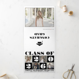 Typografie Klasse van 2025 foto collage zwart wit Drieluik Aankondiging