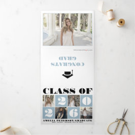 Typografie Klasse van 2025 fotocollage stoffig bla Drieluik Aankondiging