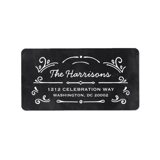  typografie | Klassiek schoolbord Etiket (Voorkant)