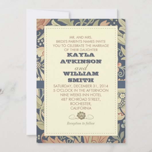  typografie kleurrijke huwelijksuitnodigingen kaart (Achterkant)