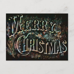 Typografie Kleurrijke kerstmis Briefkaart