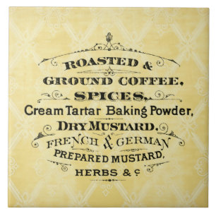 Typografie Koffie en  reclame voor specerijen Tegeltje
