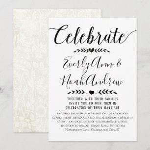 Typografie Kraft Paper Wedding Invitations Kaart