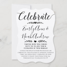 Typografie Kraft Paper Wedding Invitations Kaart