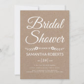 Typografie kraft papier vrijgezellenfeest bruiloft kaart (Voorkant)