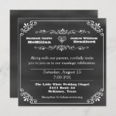 Typografie Krijtbord Blik Bruiloft Kaart (Voorkant / Achterkant)