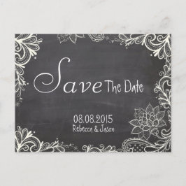 typografie Krijtbord opslaan van de datum Aankondigingskaart