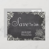  typografie Krijtbord opslaan van de datum Aankondigingskaart (Voorkant / Achterkant)