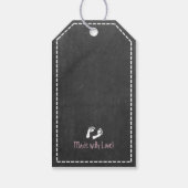  Typografie Krijtbord Roze Baby shower Cadeaulabel (Achterkant)