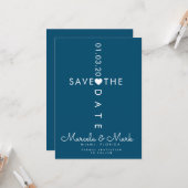 Typografie Kruis Save The Dates Kaart (Voorkant / Achterkant in situ)