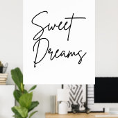 Typografie Kunstprint Poster 'Sweet Dreams' (Thuiskantoor)