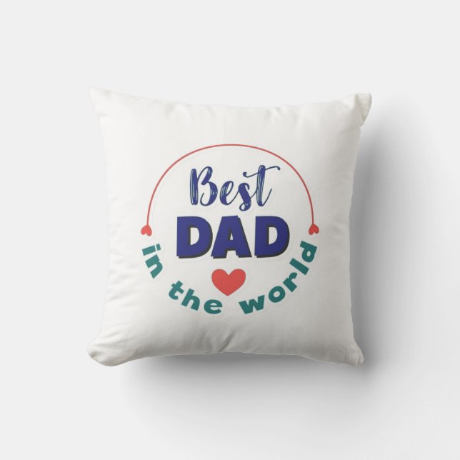 Typografie Kussen Kussen Beste Papa Ter Wereld Pil (Voorkant)