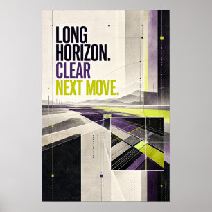 Typografie Lange Horizon Duidelijke Volgende Zet M Poster
