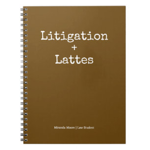 Typografie Latte Studie Rechtsstudent Trendy Bruin Notitieboek