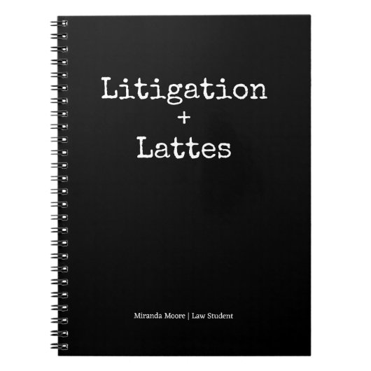 Typografie Latte Studie Rechtsstudent Trendy Groot Notitieboek (Voorkant)