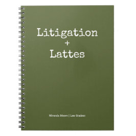 Typografie Latte Studie Rechtsstudent Trendy Olijf Notitieboek