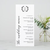 Typografie Laurel Wreath Monogram Wedding Menu (Staand voorkant)