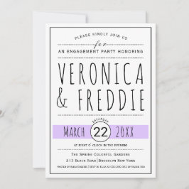 Typografie lavendel bruiloft verlovingsfeestje kaart