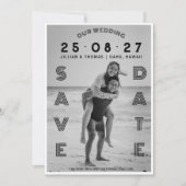 Typografie Lettering Aangepaste Foto Bruiloft  Save The Date (Voorkant)
