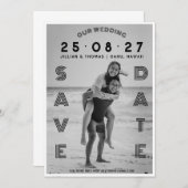 Typografie Lettering Aangepaste Foto Huwelijk  Save The Date (Voorkant / Achterkant)